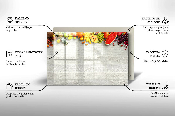 Placă sticla protectie aragaz Fructe pe coperți