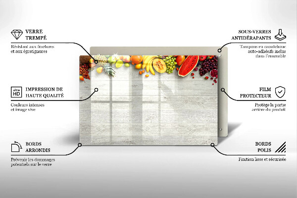 Placă sticla protectie aragaz Fructe pe coperți