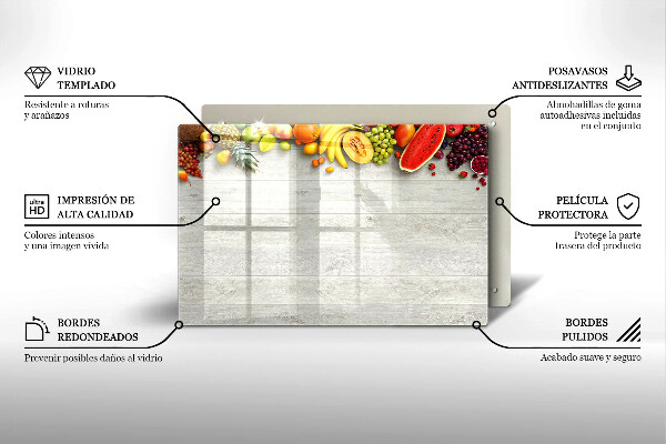 Placă sticla protectie aragaz Fructe pe coperți