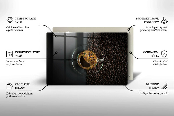 Placă din sticla protectie plita Cafea și fasole