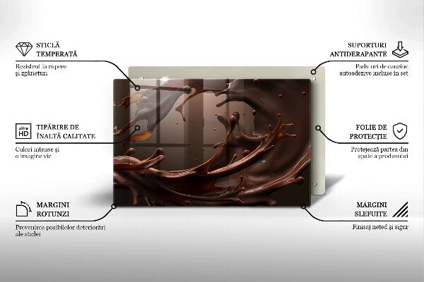 Placă din sticla protectie plita Ciocolata lichida