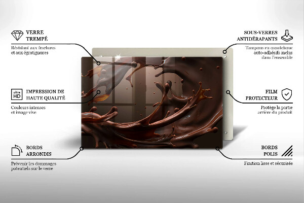 Placă din sticla protectie plita Ciocolata lichida