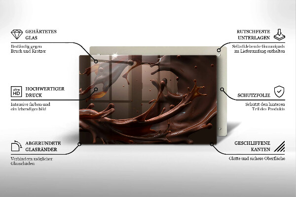 Placă din sticla protectie plita Ciocolata lichida