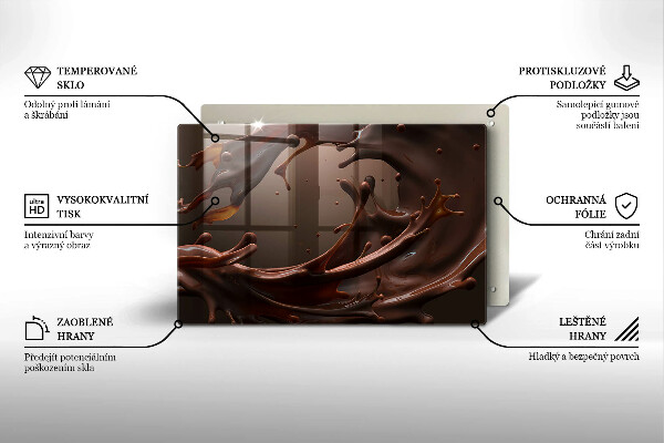 Placă din sticla protectie plita Ciocolata lichida