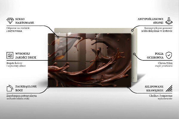 Placă din sticla protectie plita Ciocolata lichida