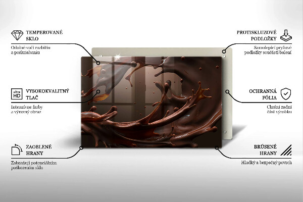 Placă din sticla protectie plita Ciocolata lichida