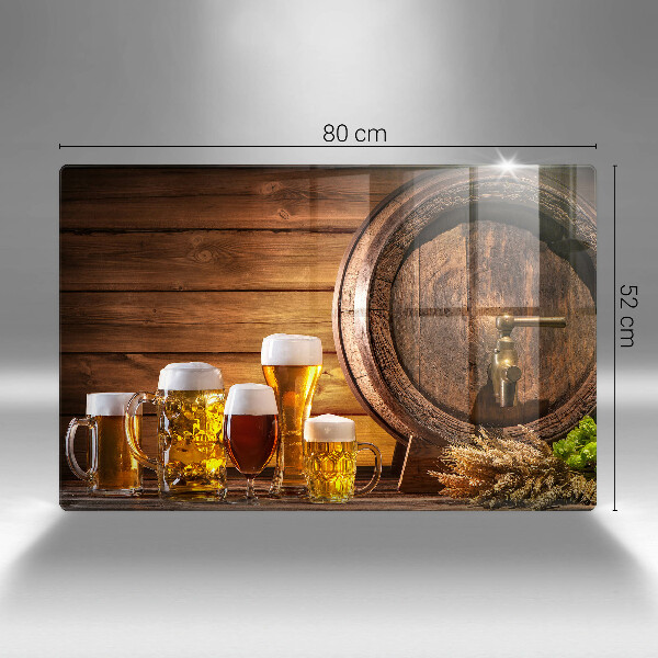 Placă din sticla protectie plita Butoi de bere