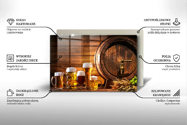 Placă din sticla protectie plita Butoi de bere