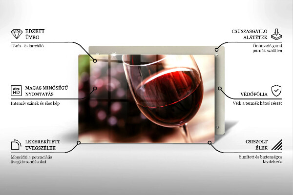 Placă din sticla protectie plita Un pahar de vin roșu