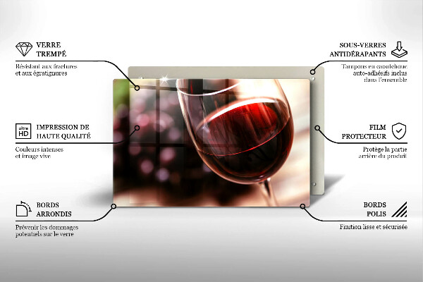 Placă din sticla protectie plita Un pahar de vin roșu