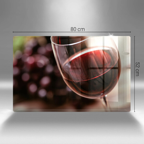 Placă din sticla protectie plita Un pahar de vin roșu