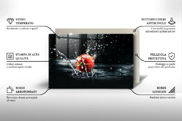 Placă din sticla protectie plita Roșie în apă