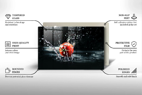 Placă din sticla protectie plita Roșie în apă