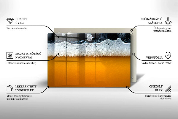 Placă din sticla protectie plita Bea spuma de bere