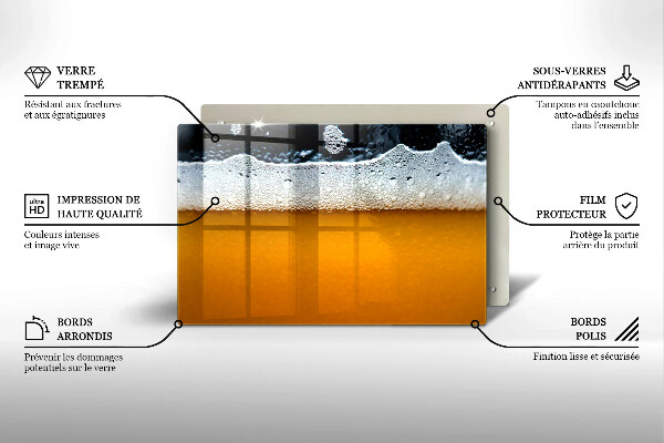 Placă din sticla protectie plita Bea spuma de bere