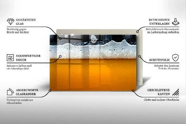 Placă din sticla protectie plita Bea spuma de bere