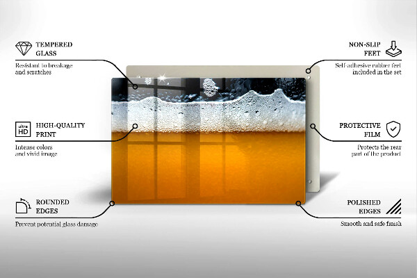 Placă din sticla protectie plita Bea spuma de bere