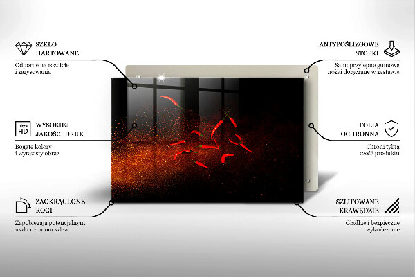 Placă din sticla protectie plita Ardei iute
