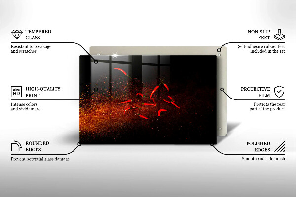 Placă din sticla protectie plita Ardei iute
