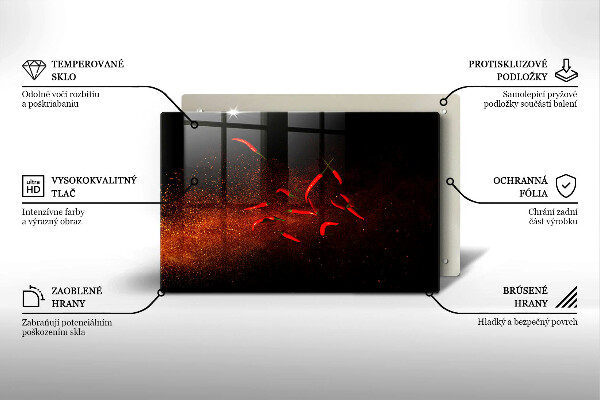 Placă din sticla protectie plita Ardei iute