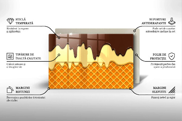 Placă din sticla protectie plita Ilustrație de cornet de înghețată