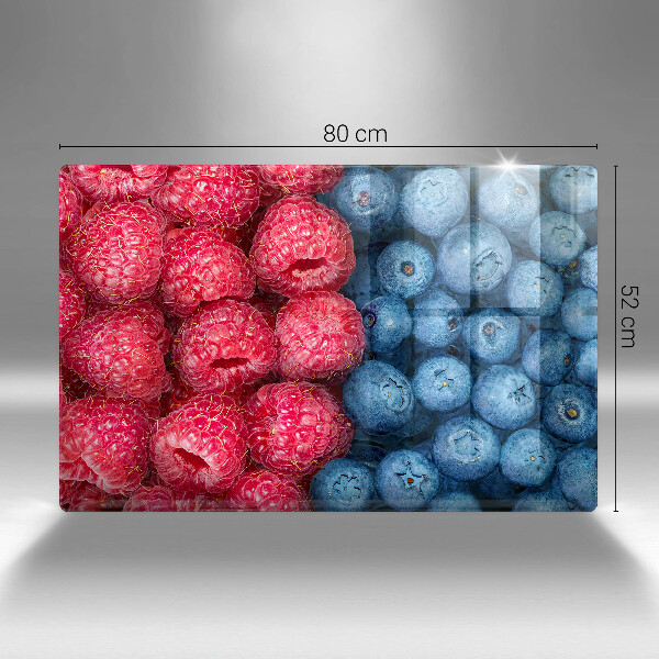 Placă din sticla protectie plita Fructe de zmeură și afine