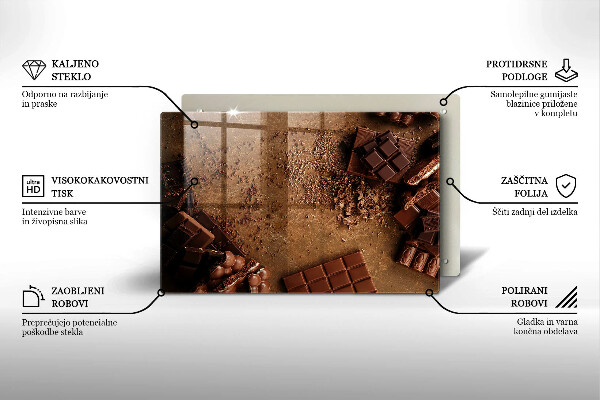 Placă din sticla protectie plita Dulciuri de ciocolata