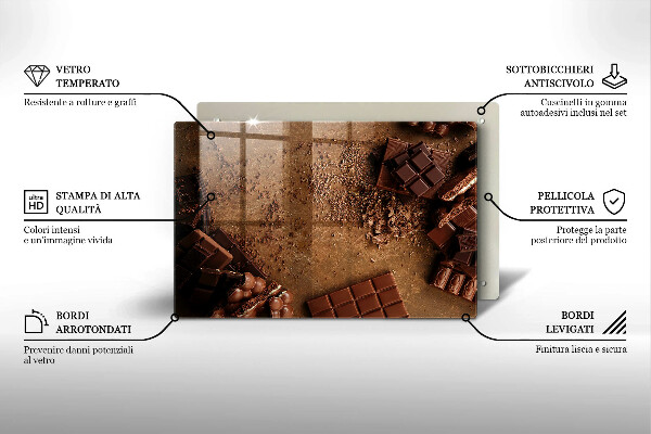 Placă din sticla protectie plita Dulciuri de ciocolata