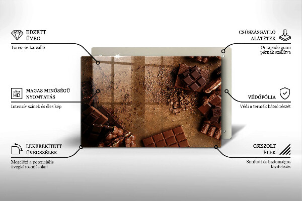 Placă din sticla protectie plita Dulciuri de ciocolata