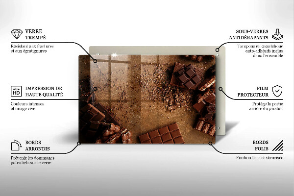 Placă din sticla protectie plita Dulciuri de ciocolata
