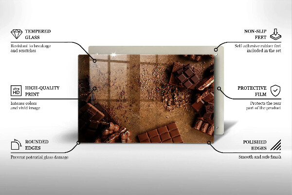 Placă din sticla protectie plita Dulciuri de ciocolata