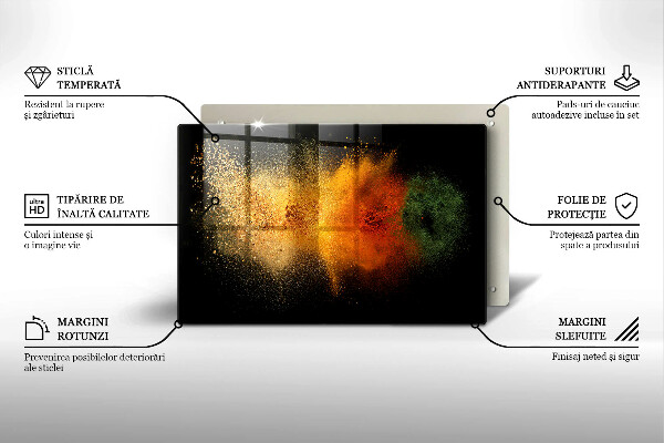 Placă din sticla protectie plita Condimente colorate
