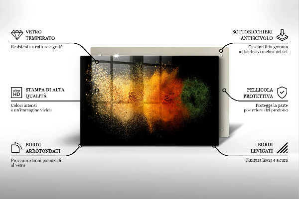Placă din sticla protectie plita Condimente colorate
