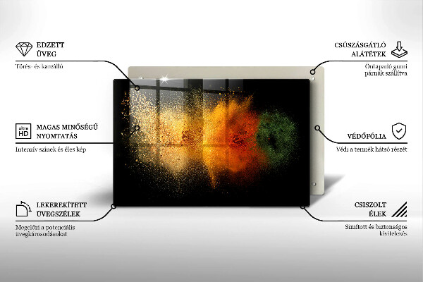 Placă din sticla protectie plita Condimente colorate