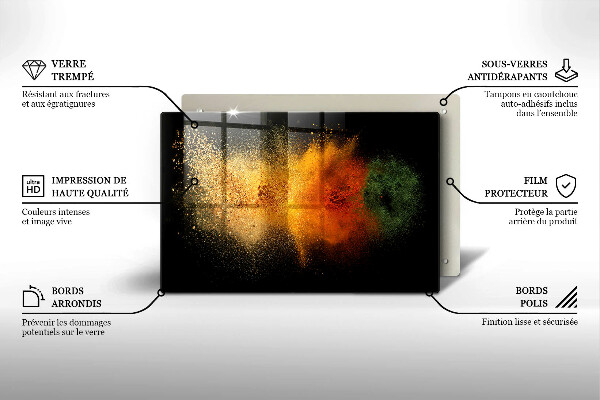 Placă din sticla protectie plita Condimente colorate