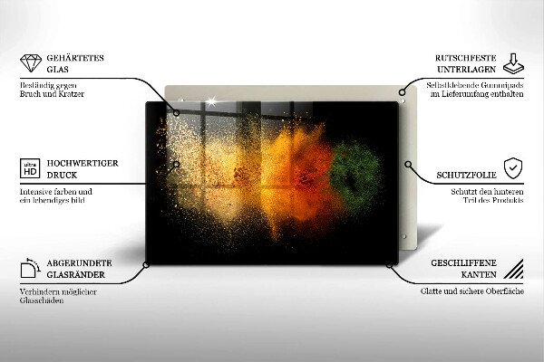 Placă din sticla protectie plita Condimente colorate