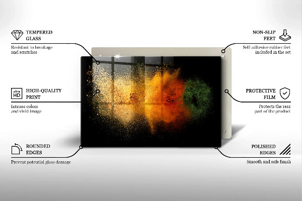 Placă din sticla protectie plita Condimente colorate