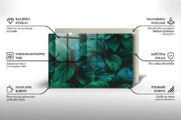 Placă din sticla protectie perete Frunzele junglei