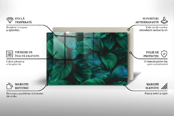 Placă din sticla protectie perete Frunzele junglei