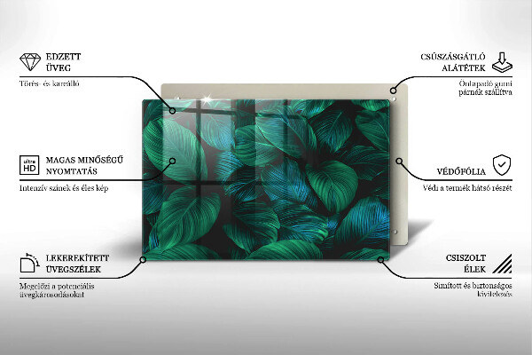Placă din sticla protectie perete Frunzele junglei