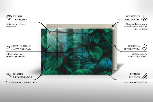 Placă din sticla protectie perete Frunzele junglei