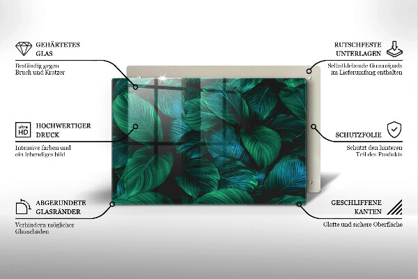 Placă din sticla protectie perete Frunzele junglei
