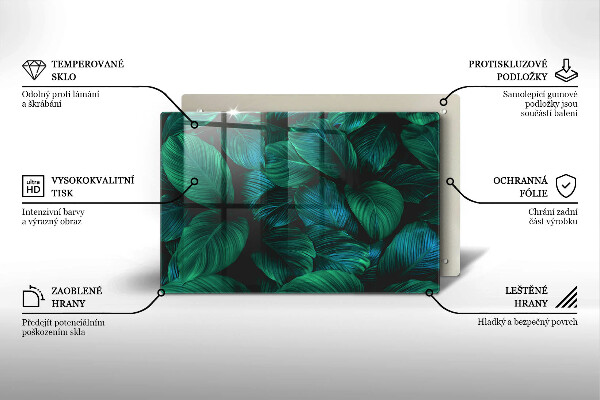 Placă din sticla protectie perete Frunzele junglei