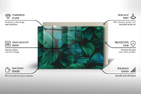 Placă din sticla protectie perete Frunzele junglei