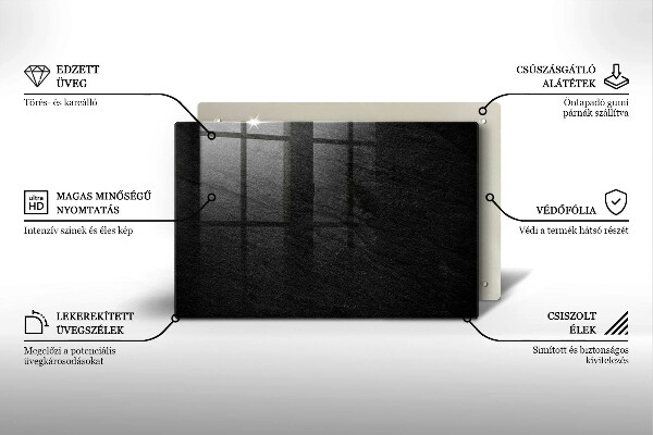 Placă sticla protectie aragaz textura stâncii