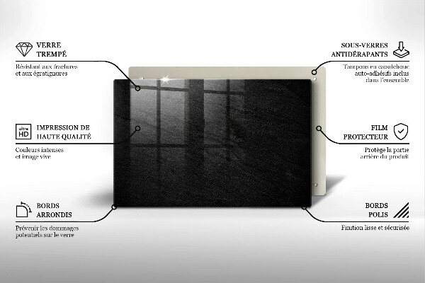 Placă sticla protectie aragaz textura stâncii