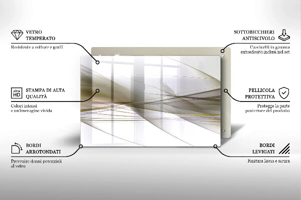 Placă sticla protectie aragaz Design cu linii abstracte