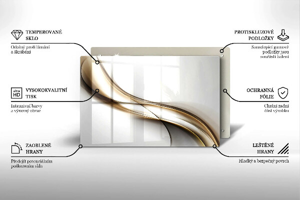 Placă sticla protectie aragaz Abstracția liniilor moi