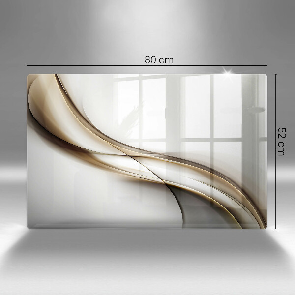 Placă sticla protectie aragaz Abstracția liniilor moi