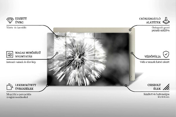 Placă sticla protectie aragaz O păpădie delicată